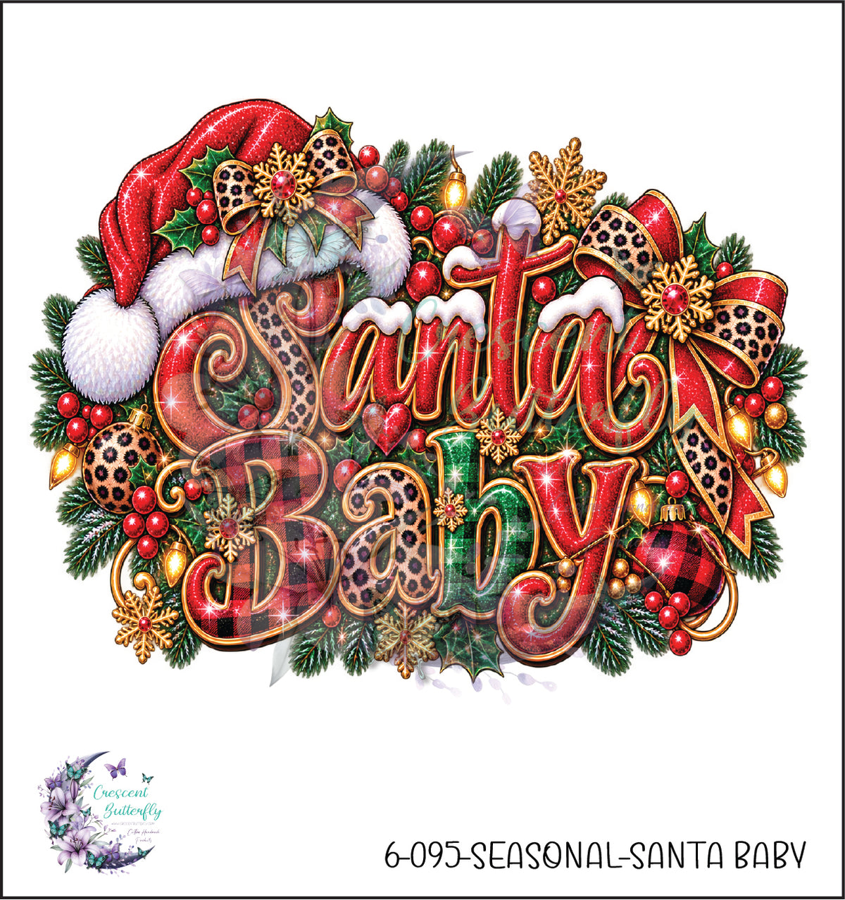 6-095-Seasonal-Santa Baby UV DTF Decal