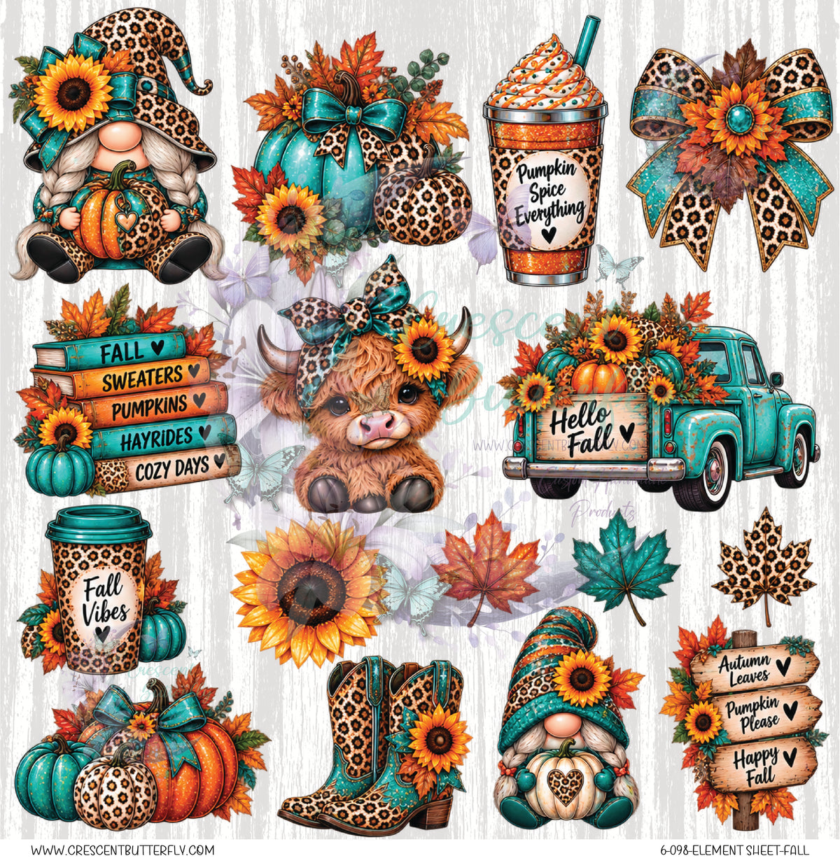 6-098-Element Sheet-Fall UV DTF