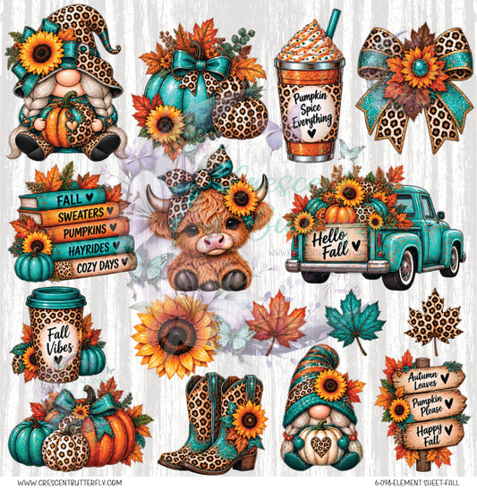 6-098-Element Sheet-Fall UV DTF