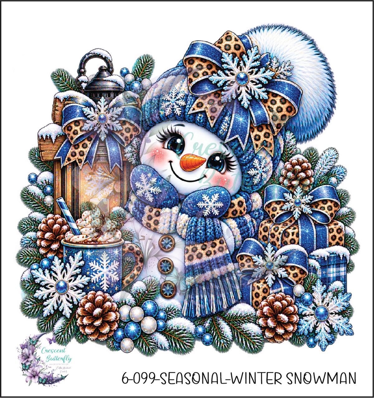 6-099-Seasonal-Winter Snowman UV DTF Decal