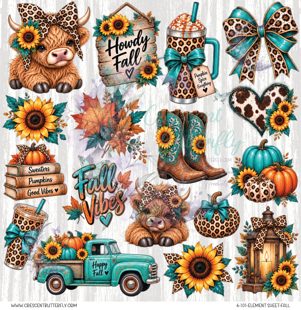 6-101-Element Sheet-Fall UV DTF