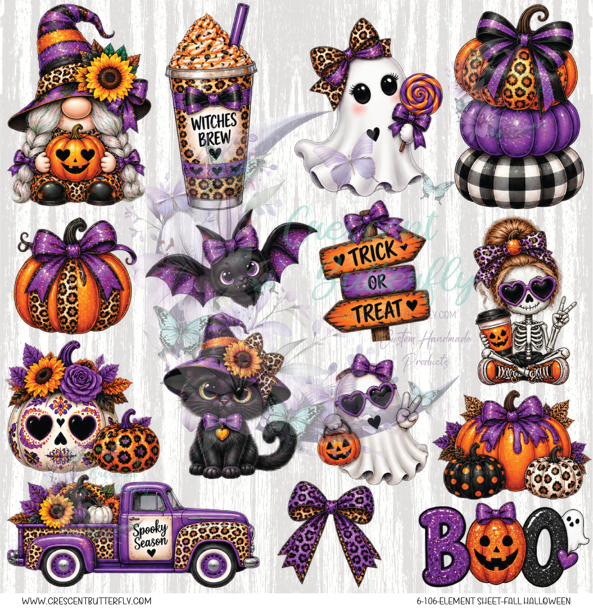 6-106-Element Sheet-Fall Halloween UV DTF
