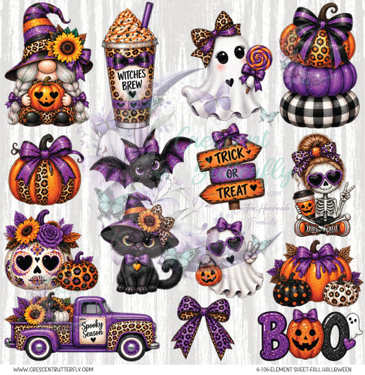 6-106-Element Sheet-Fall Halloween UV DTF