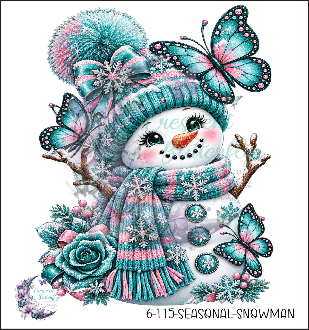 6-115-Seasonal-Snowman UV DTF Decal
