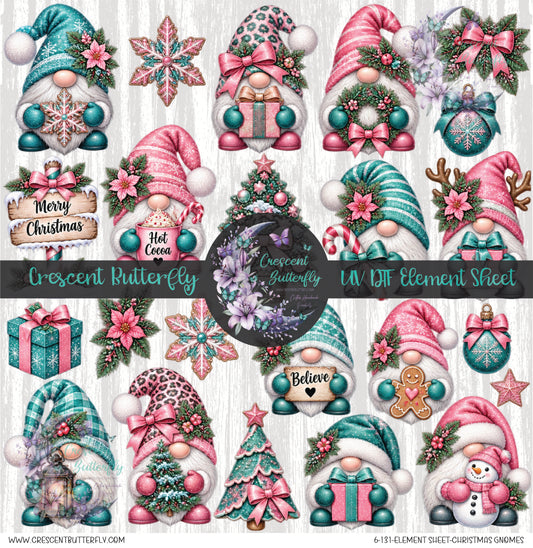 6-131-Element Sheet-Christmas Gnomes UV DTF