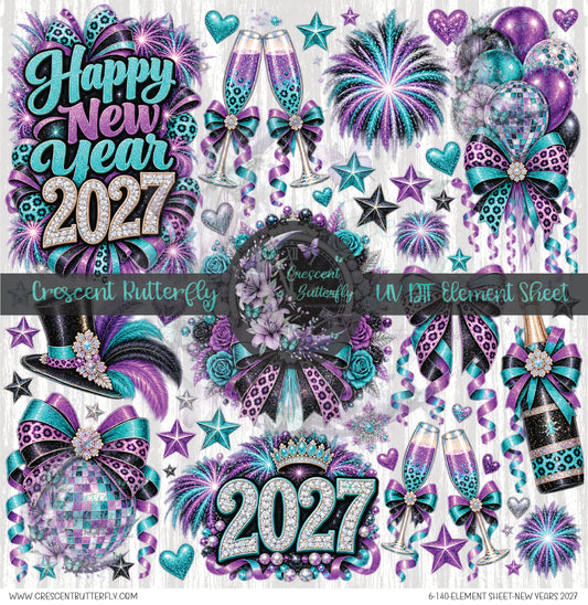 6-140-Element Sheet-New Years 2027 UV DTF