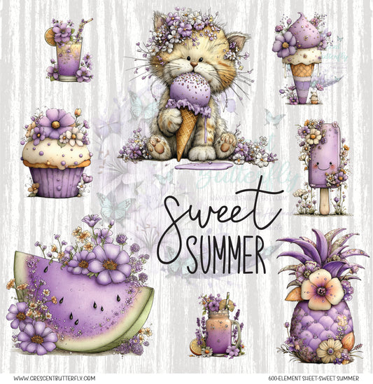 600-Element Sheet-Sweet Summer UV DTF