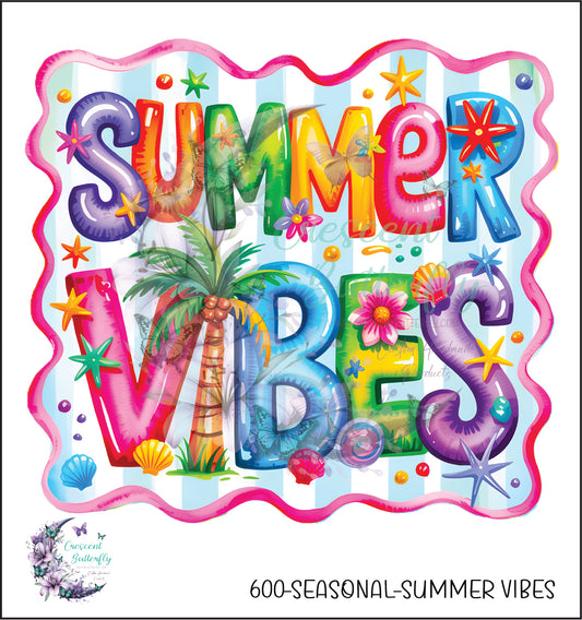 600-Seasonal-Summer Vibes UV DTF Decal