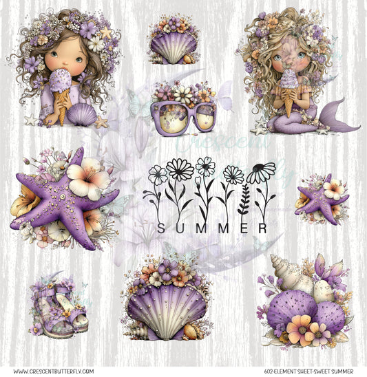 602-Element Sheet-Sweet Summer UV DTF
