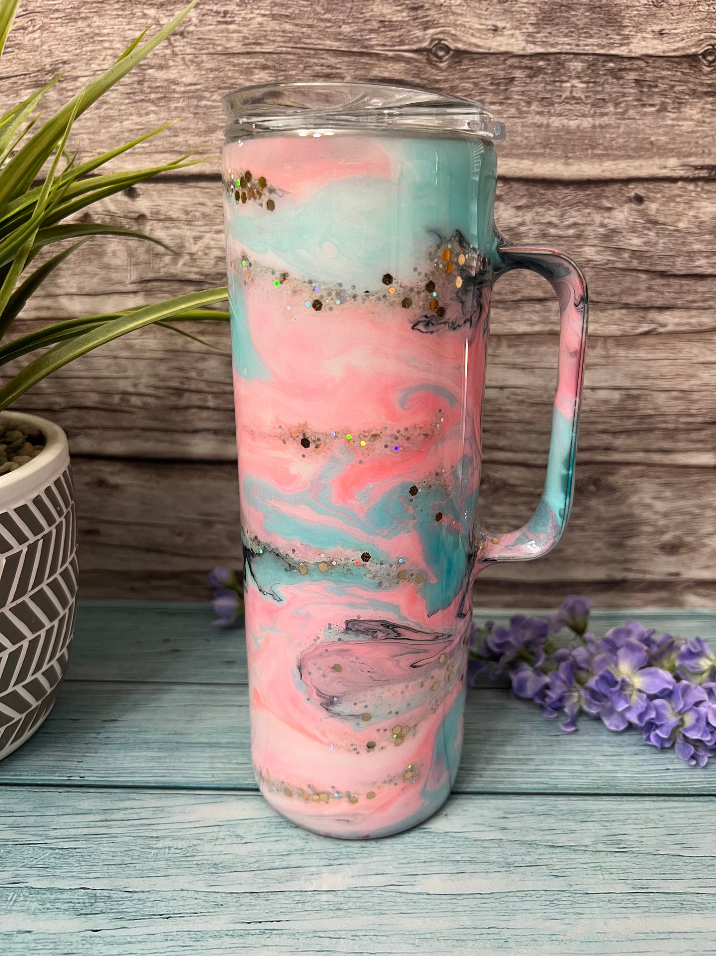 Peach On The Beach Handmade Custom Epoxy Tumbler