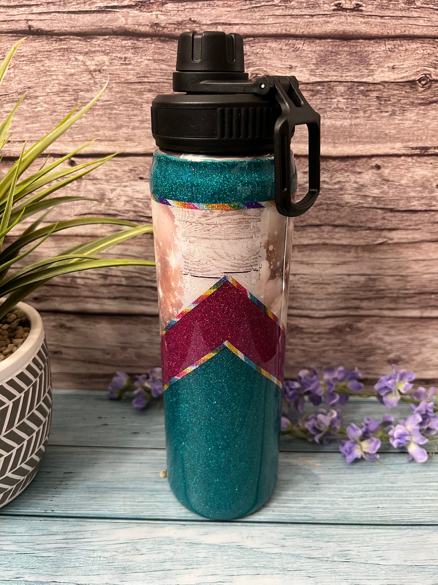 Rainbow Highland Cow Handmade Custom Epoxy Tumbler