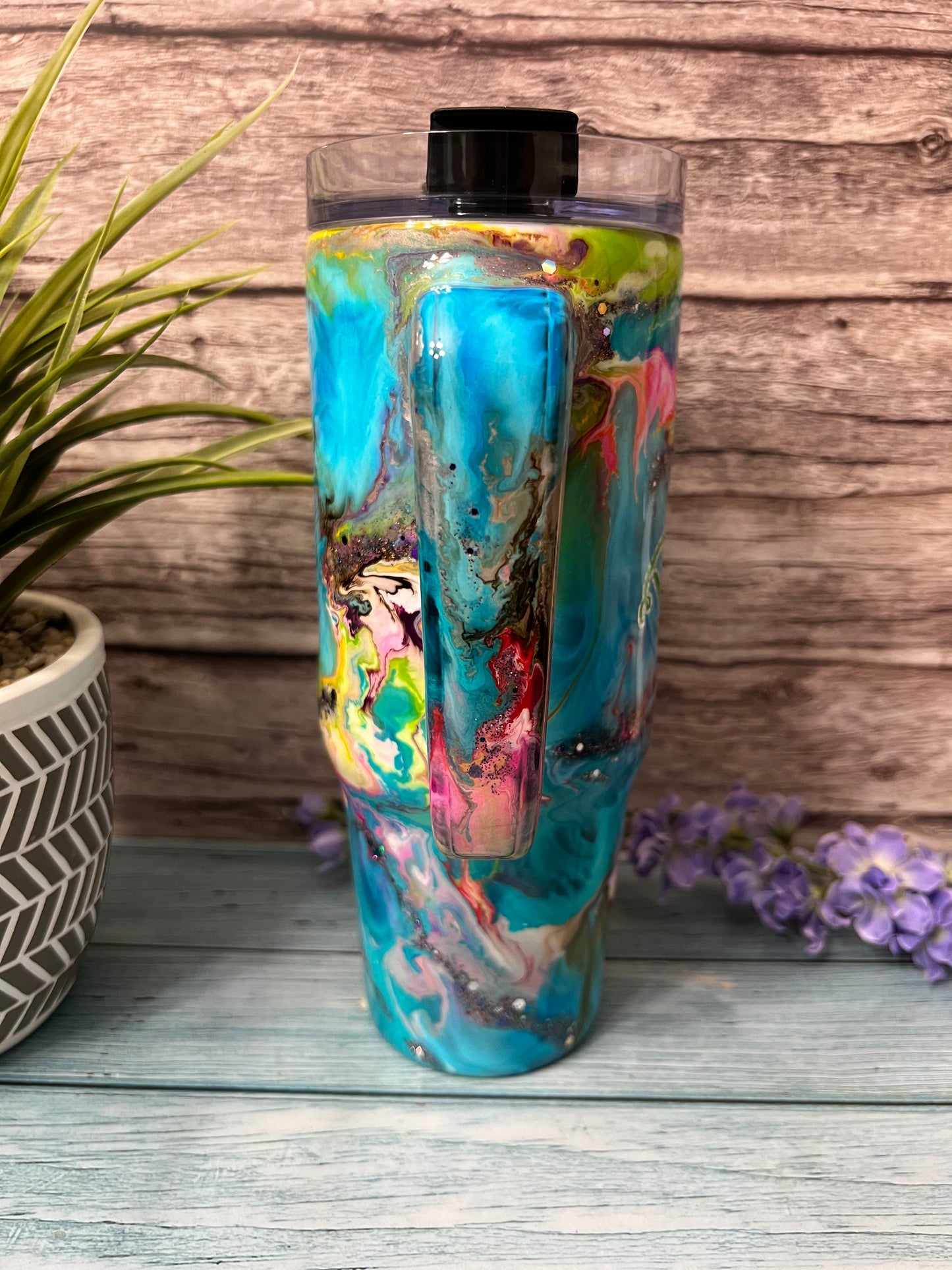 Tropical Meltdown Handmade Custom Epoxy Tumbler