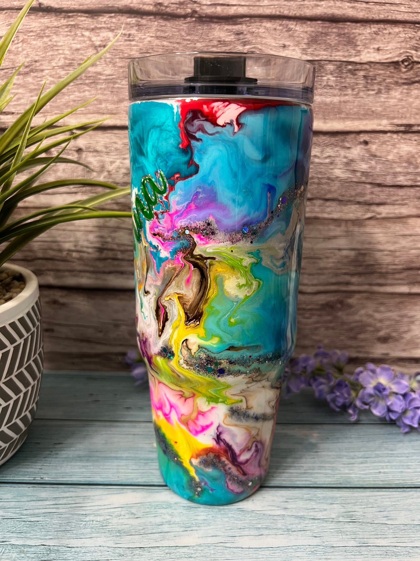 Tropical Meltdown Handmade Custom Epoxy Tumbler