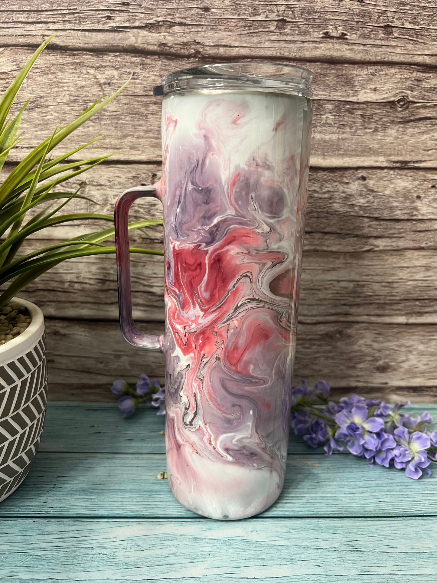 RTS #57 -30oz Skinny Hoggdle Tumbler-Eggplant Marble Pre Made-RTS