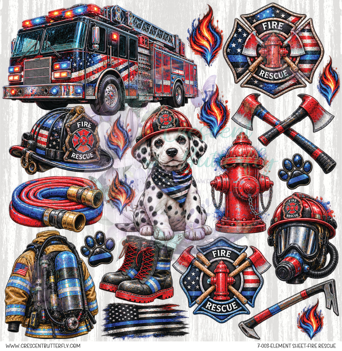 7-003-Element Sheet-Fire Rescue UV DTF