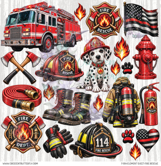 7-004-Element Sheet-Fire Rescue UV DTF