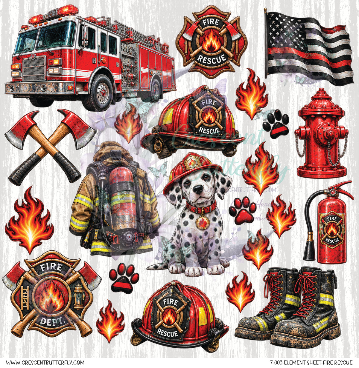 7-005-Element Sheet-Fire Rescue UV DTF