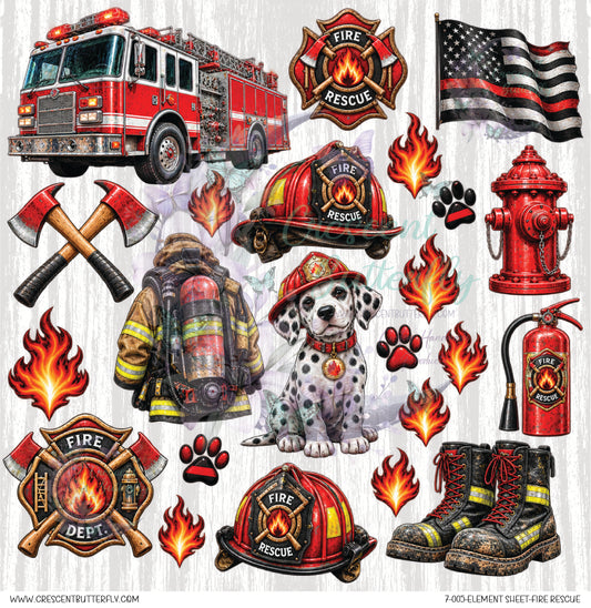 7-005-Element Sheet-Fire Rescue UV DTF