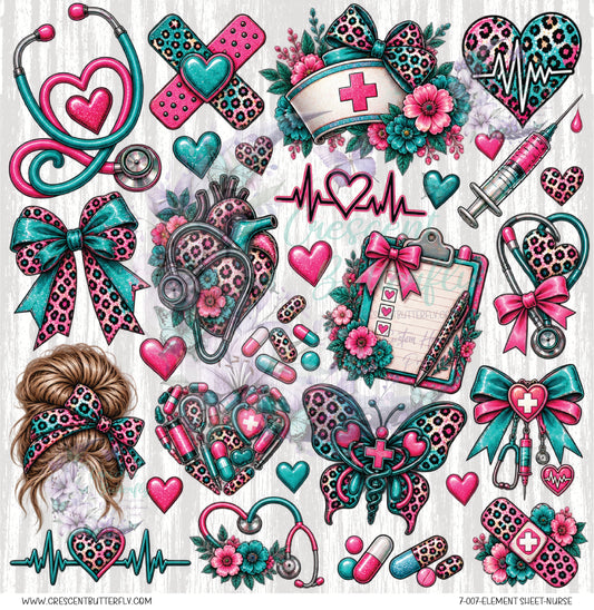 7-007-Element Sheet-Nurse UV DTF