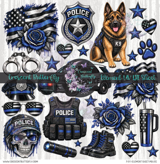 7-011-Element Sheet-Police UV DTF