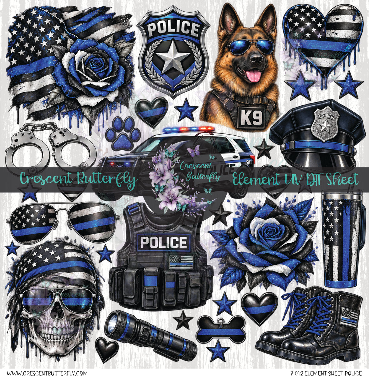 7-012-Element Sheet-Police UV DTF
