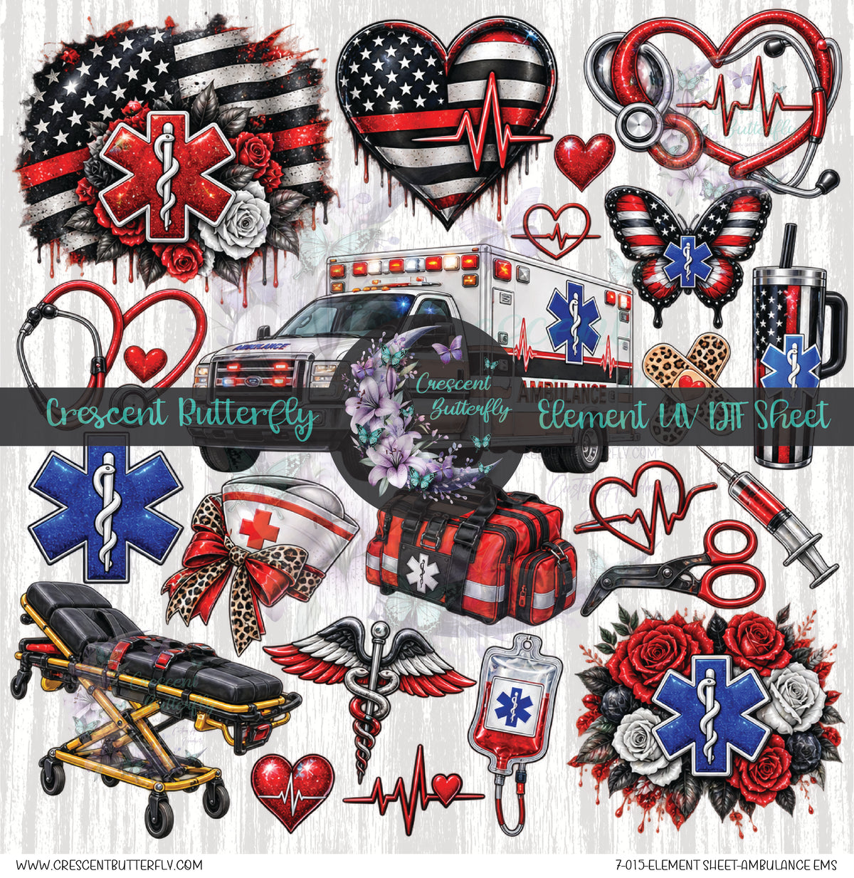 7-015-Element Sheet-Ambulance EMS UV DTF