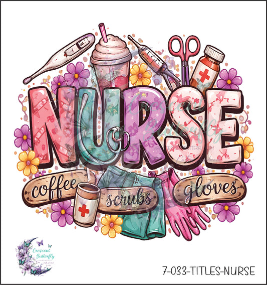 7-033-Titles-Nurse UV DTF Decal