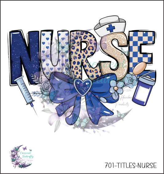 701-Titles-Nurse UV DTF Decal