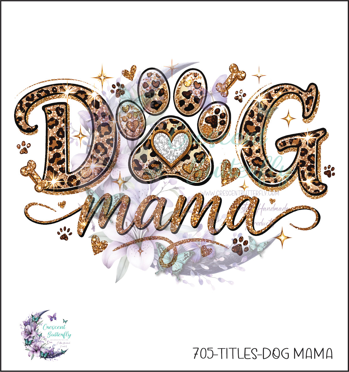 705-Titles-Dog Mama UV DTF Decal