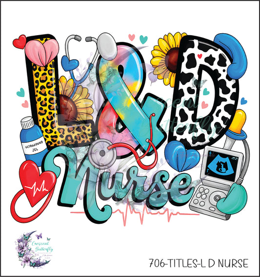 706-Titles-L D Nurse UV DTF Decal