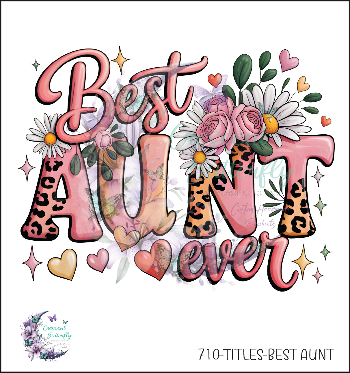 710-Titles-Best Aunt UV DTF Decal