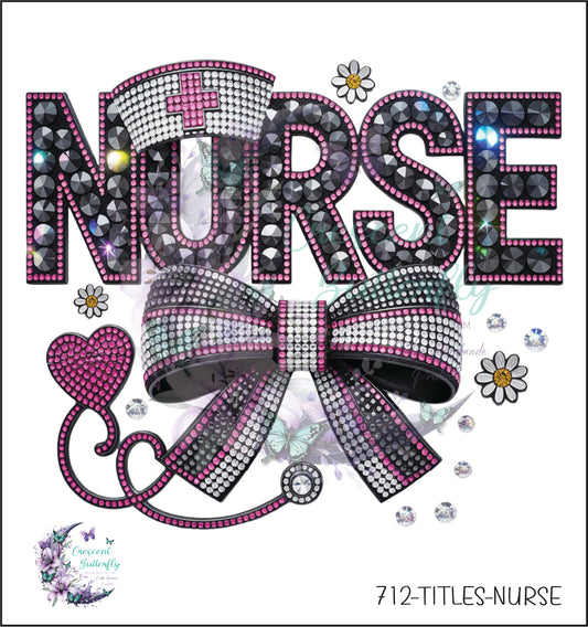 712-Titles-Nurse UV DTF Decal