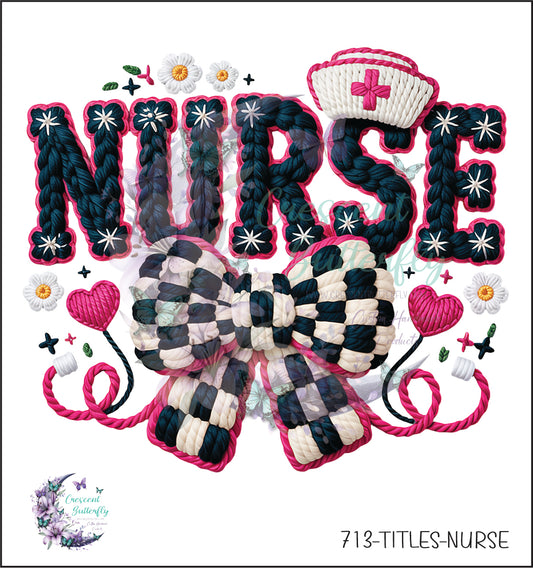 713-Titles-Nurse UV DTF Decal
