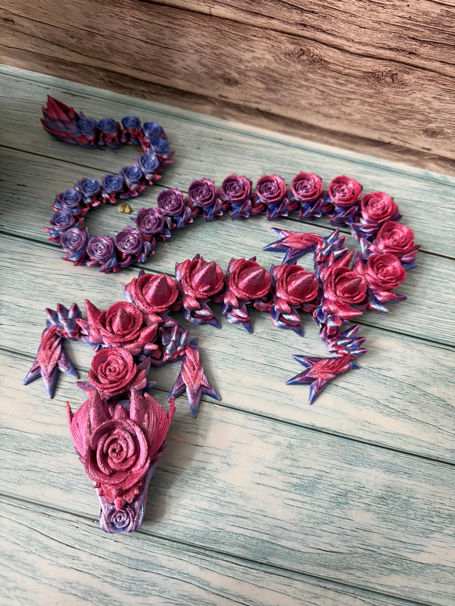3D Printed Long Skinny Rose Dragon