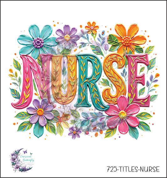 725-Titles-Nurse UV DTF Decal