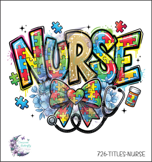 726-Titles-Nurse UV DTF Decal