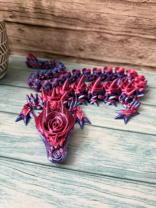 3D Printed Long Skinny Rose Dragon