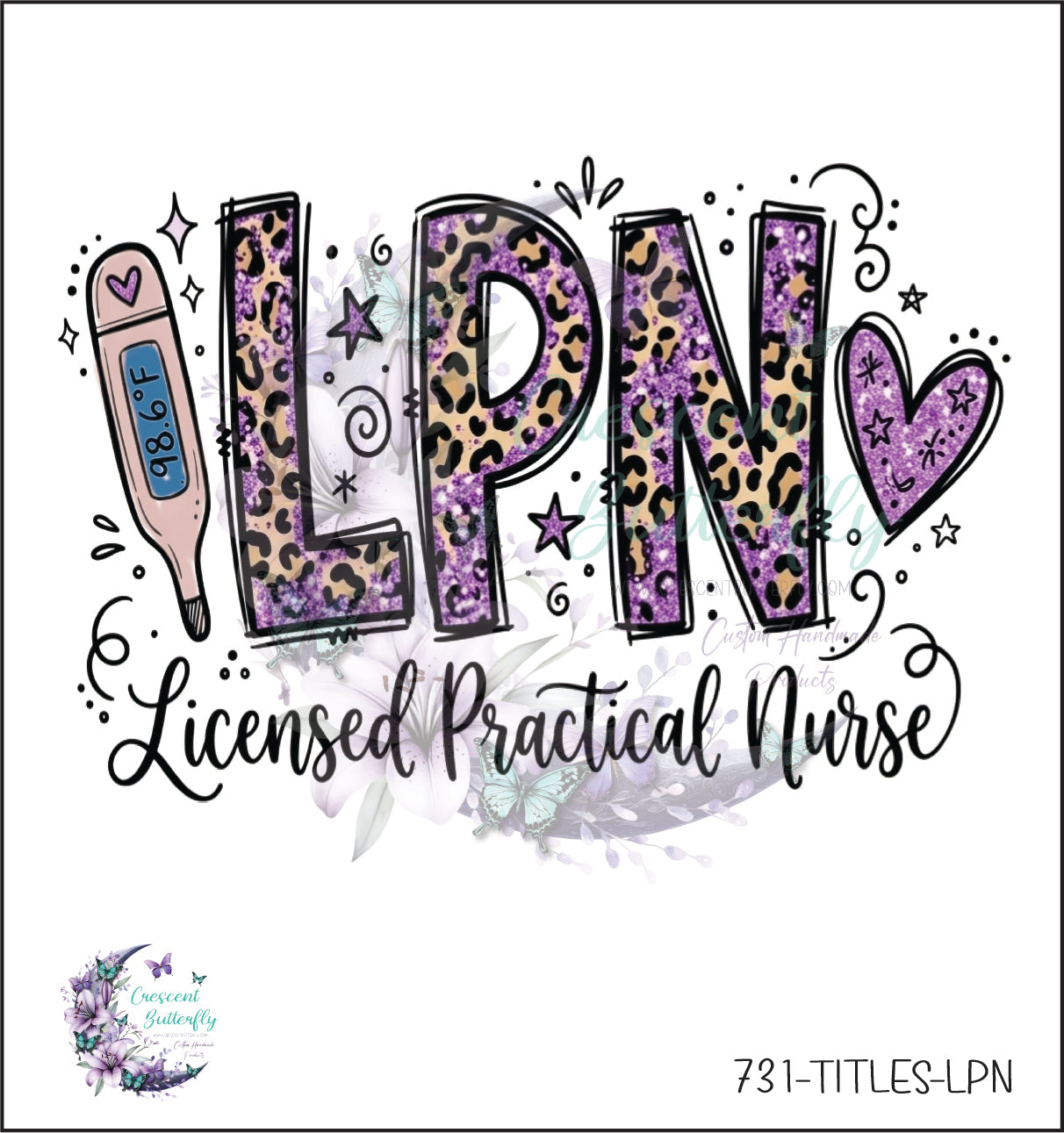 731-Titles-LPN UV DTF Decal
