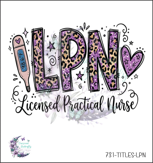 731-Titles-LPN UV DTF Decal