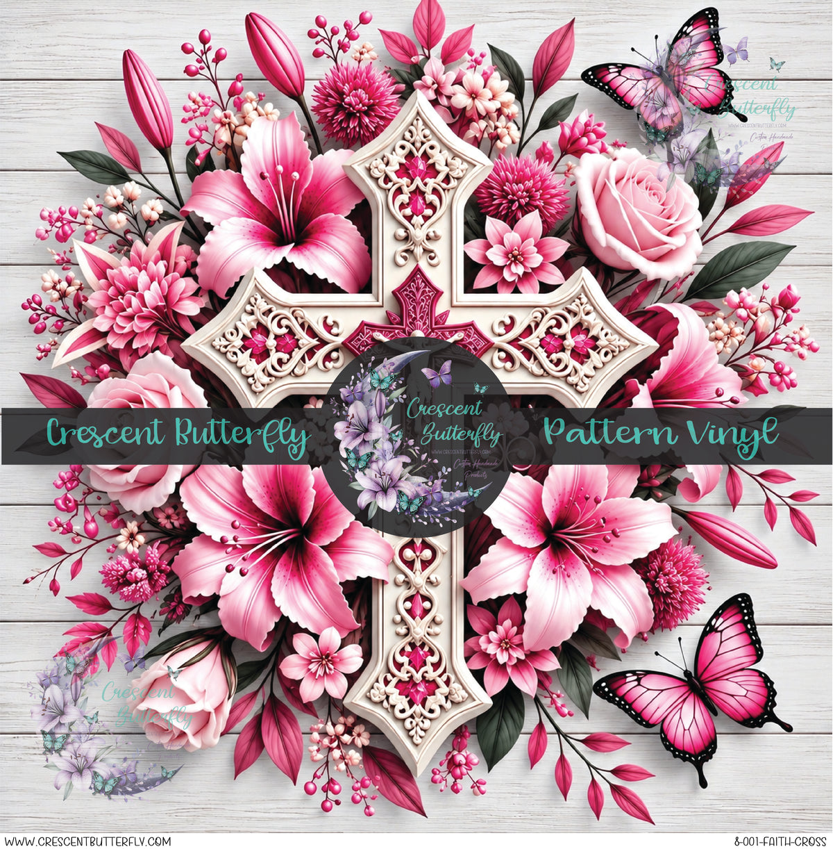 8-001-Faith-Cross Printed Vinyl Sheet/Wrap