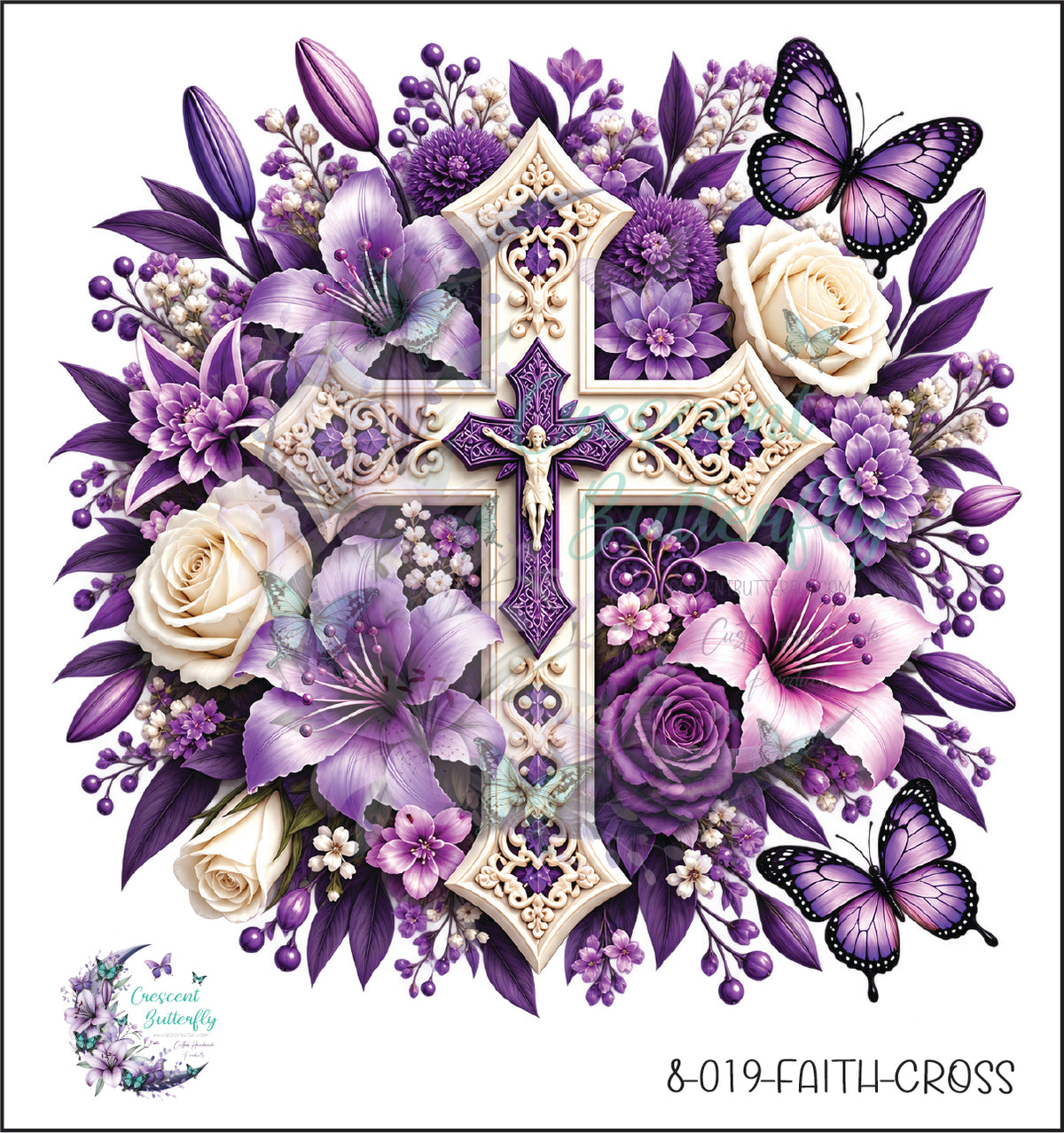 8-019-Faith-Cross UV DTF Decal