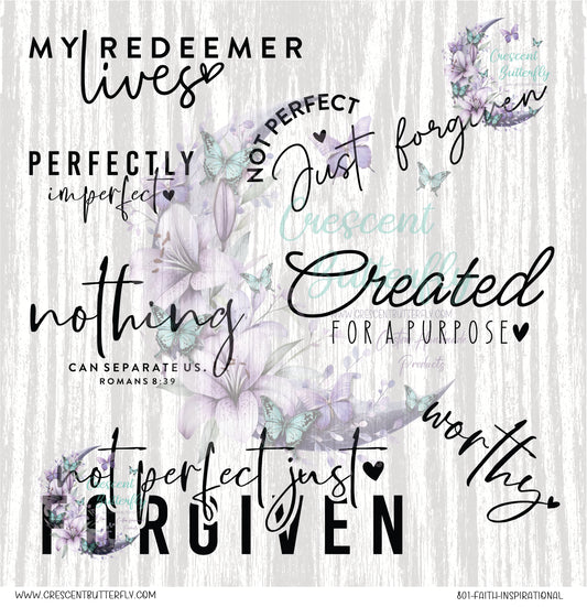 801-Faith-Inspirational 10x10 UV DTF Sheet