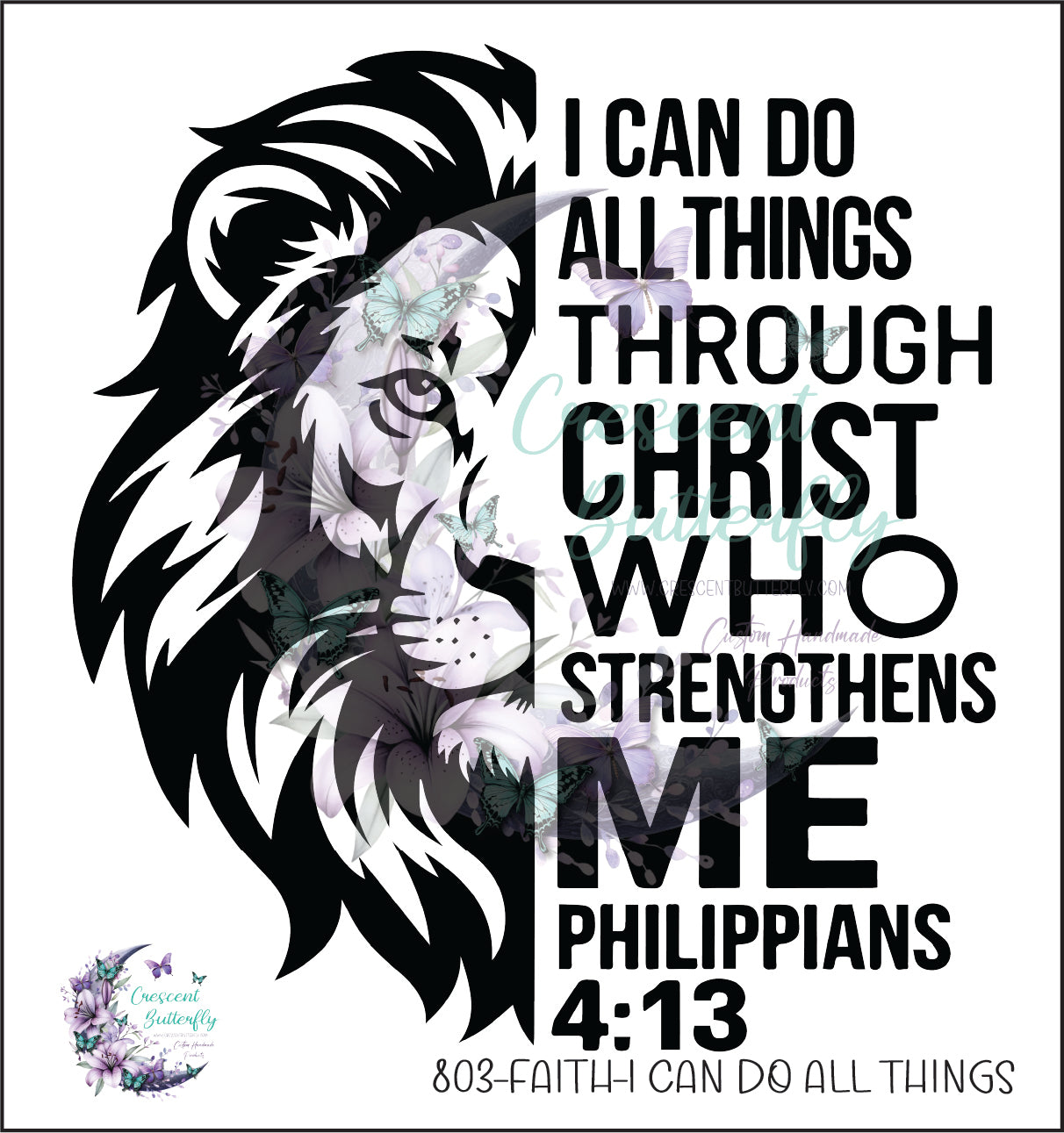 803-Faith-I Can Do All Things UV DTF Decal
