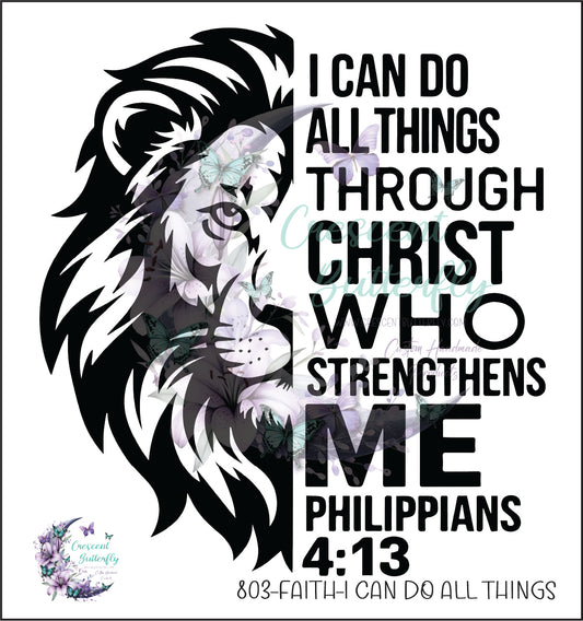 803-Faith-I Can Do All Things UV DTF Decal
