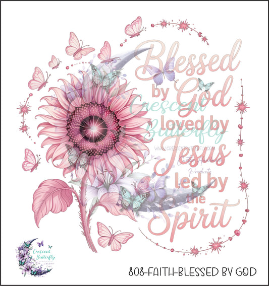 808-Faith-Blessed By God UV DTF Decal
