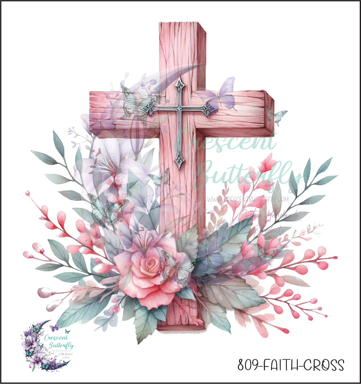 809-Faith-Cross UV DTF Decal