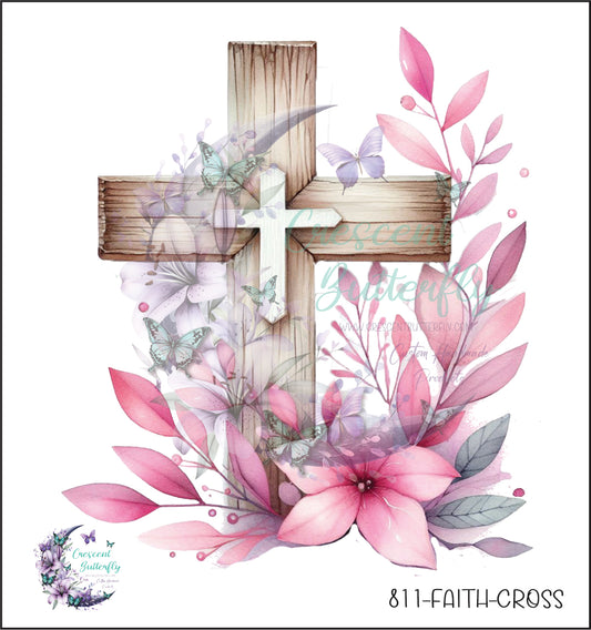 811-Faith-Cross UV DTF Decal