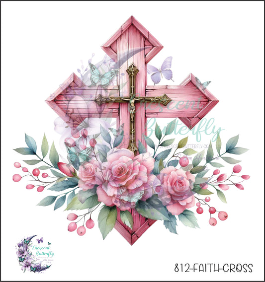 812-Faith-Cross UV DTF Decal