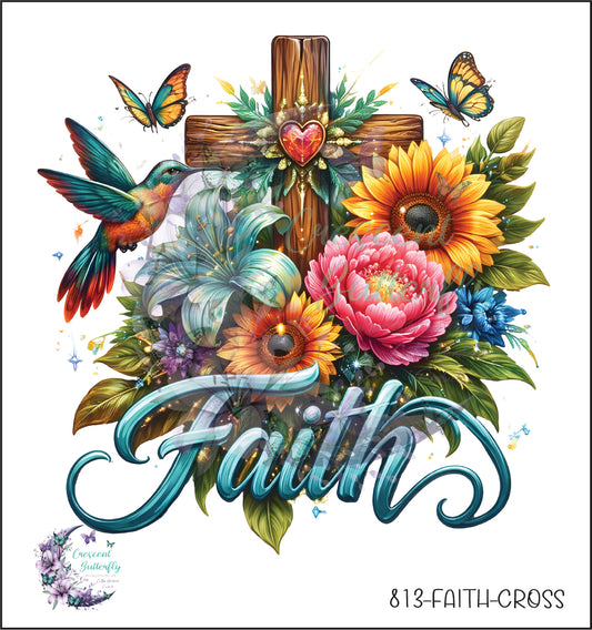 813-Faith-Cross UV DTF Decal