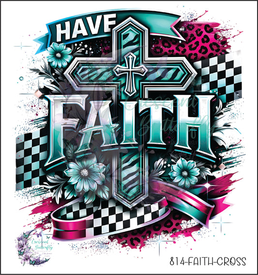 814-Faith-Cross UV DTF Decal